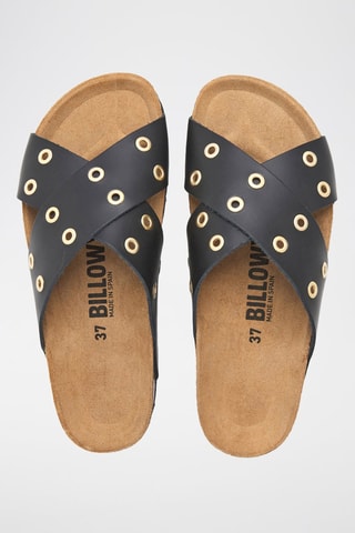 Sandali platform in pelle - Nero 