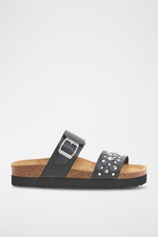 Sandali platform in pelle - Nero