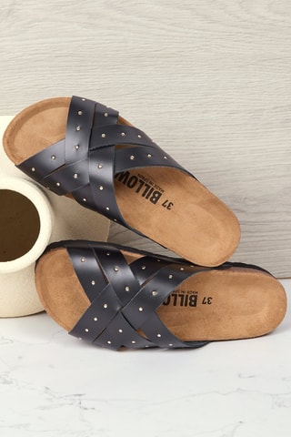 Sandali platform in pelle - Nero
