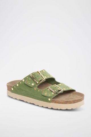 Ciabatte in pelle - Verde