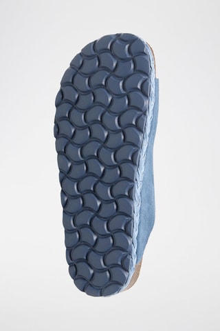Mules plateformes en nubuck - Bleu