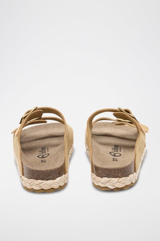 Ciabatte platform in pelle scamosciata - Beige