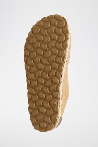 Ciabatte platform in pelle scamosciata - Beige
