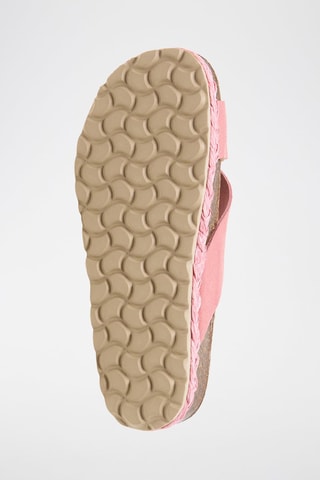 Ciabatte platform in pelle scamosciata - Rosa