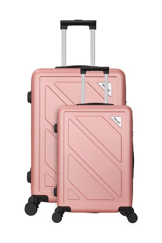 Bagaglio a mano e valigia grande Down (S/L) - 55/75 cm - Nero e rosa