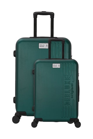 Bagaglio a mano e valigia grande City (S/L) - 55/75 cm - Nero e verde