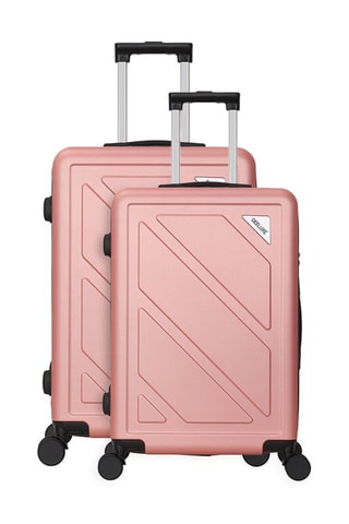 Valigia media e valigia grande Down (M/L) - 65/75 cm - Bianco, nero, rosa e dorato