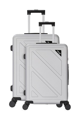 Valigia media e valigia grande Down (M/L) - 65/75 cm - Bianco, nero e argentato