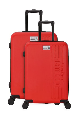 Valigia media e valigia grande City (M/L) - 65/75 cm - Bianco, nero e rosso