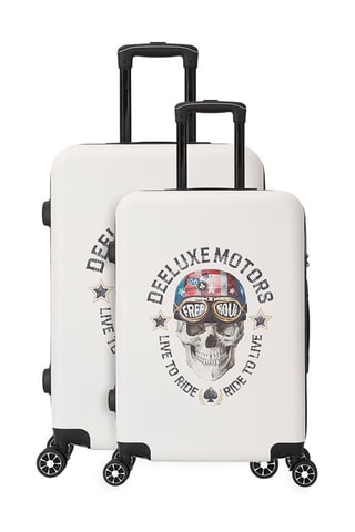 Valigia media e valigia grande Free (M/L) - 65/75 cm - Bianco, nero, rosso e blu