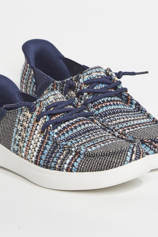 Tenis Skip Cute - Beige y azul marino