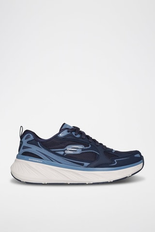 Zapatillas de piel de cuña - Azul