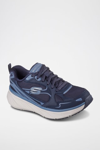 Zapatillas de piel de cuña - Azul