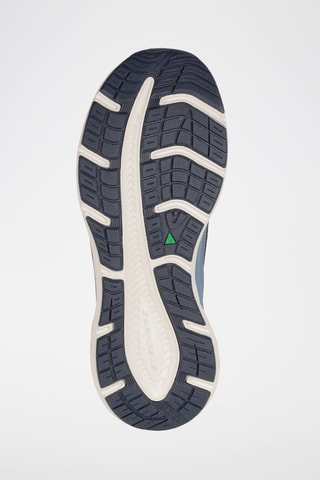 Zapatillas de piel de cuña - Azul