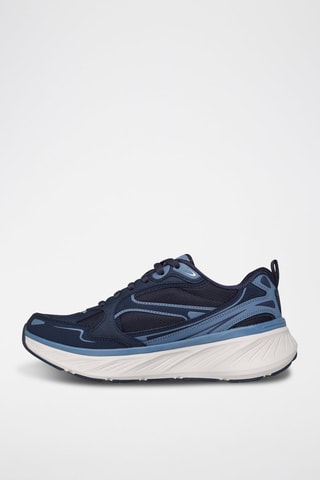 Zapatillas de piel de cuña - Azul