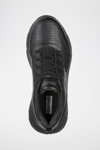 Zapatillas de piel de cuña - Negro