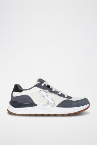 Zapatillas de piel - Blanco y azul