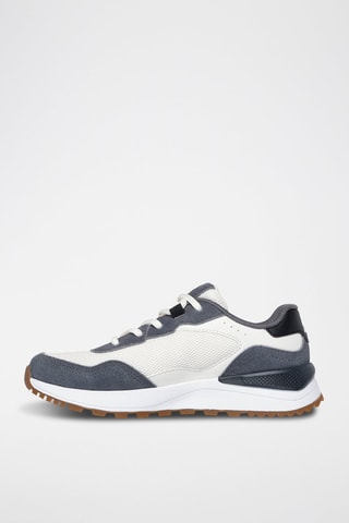 Zapatillas de piel - Blanco y azul