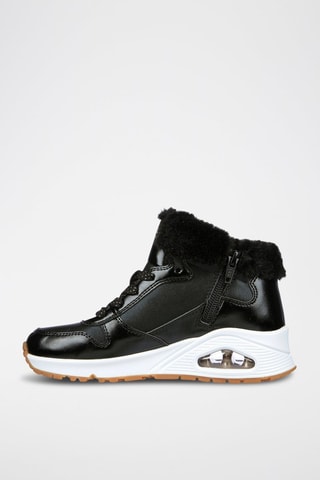 Zapatillas altas forradas Uno - Negro y rosa dorado