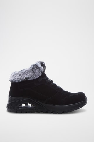 Zapatillas altas forradas de nobuk Uno Rugged - Negro