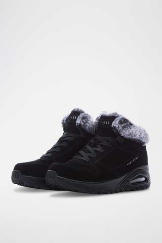 Zapatillas altas forradas de nobuk Uno Rugged - Negro