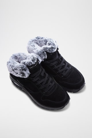 Zapatillas altas forradas de nobuk Uno Rugged - Negro