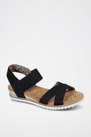 Sandalias de cuña de lino Desert Kiss - Secret Picnic - Negro