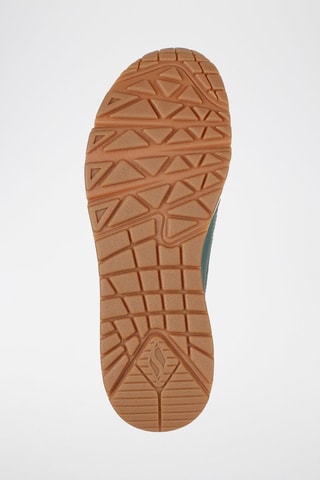Zapatillas de piel de cuña - Verde metalizado
