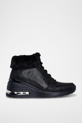 Zapatillas altas forradas de cuña - Negro