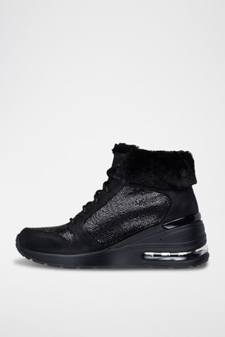 Zapatillas altas forradas de cuña - Negro