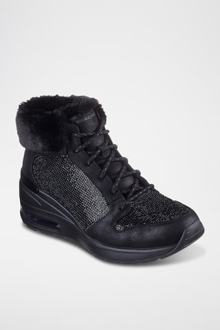 Zapatillas altas forradas de cuña - Negro