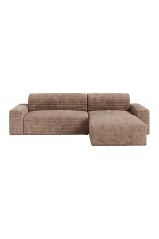 Canapé d’angle réversible convertible Eden - Taupe - 4 places - En velours côtelé