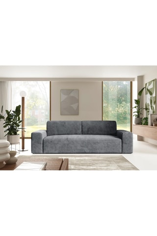 Canapé convertible Eden - Gris - 3 places - En velours