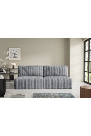 Canapé droit convertible Elior - Gris - 3 places - En velours