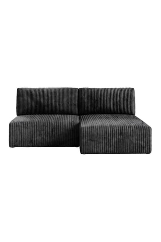 Canapé d’angle convertible réversible Elior - Gris foncé - 4 places - En velours côtelé