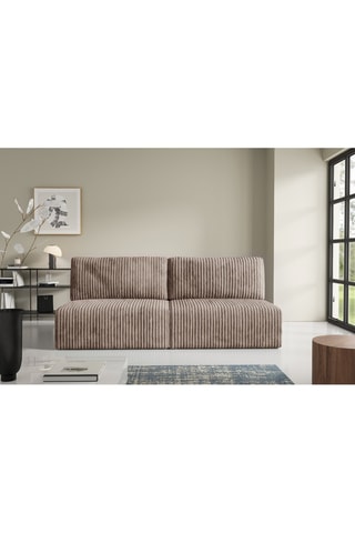 Canapé droit convertible Elior - Taupe - 3 places - En velours