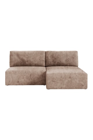 Canapé d’angle convertible réversible Elior - Taupe - 4 places - En velours côtelé