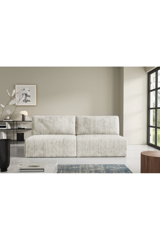 Canapé droit convertible Elior - Beige - 3 places - En velours