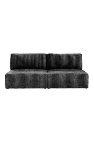 Canapé droit convertible Elior - Gris foncé - 3 places - En velours