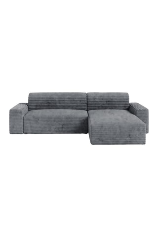 Canapé d’angle réversible convertible Eden - Gris - 4 places - En velours côtelé
