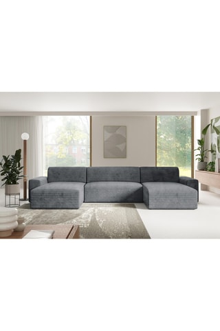 Canapé panoramique modulable convertible Eden - Gris