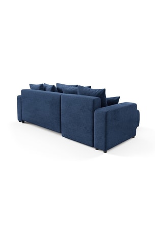 Canapé d'angle gauche convertible Gloria - Bleu - 4 places - En tissu