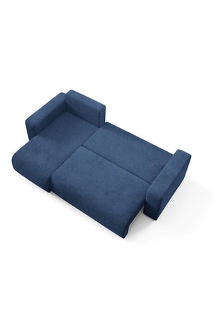 Canapé d'angle gauche convertible Gloria - Bleu - 4 places - En tissu