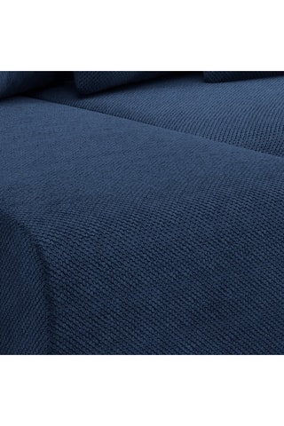 Canapé d'angle gauche convertible Gloria - Bleu - 4 places - En tissu