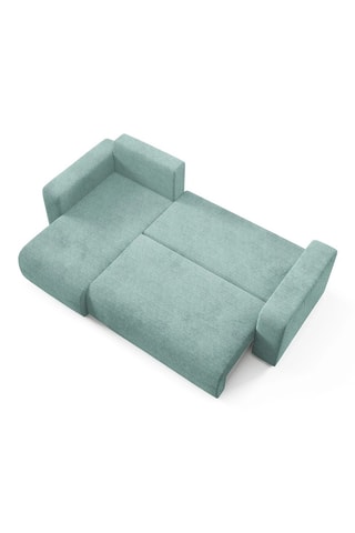 Canapé convertible angle gauche Gloria - Vert d'eau - 4 places - En tissu