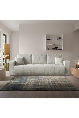 Canapé convertible Aurore - Gris clair - 3 places - En tissu texturé