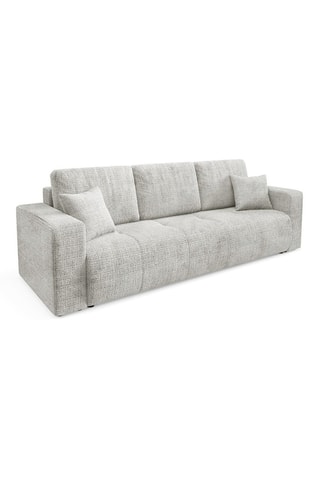 Canapé convertible Aurore - Gris clair - 3 places - En tissu texturé