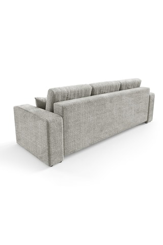 Canapé convertible Aurore - Gris clair - 3 places - En tissu texturé