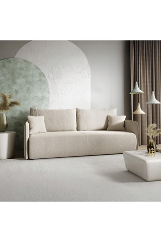 Canapé convertible Milo - Taupe - 3 places - En tissu