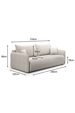 Canapé convertible Milo - Taupe - 3 places - En tissu